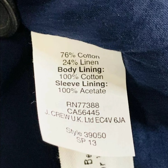 Madewell Sz 0 Blue & white Striped Linen Blazer - Picture 6 of 8